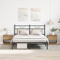 Mesita de Noche 2 Piezas Roble Artesano 45x34x47 Cm Madera Ingenierizada V2273