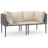 Sofás de esquina de jardín con cojines 2 uds ratán sintético V7257