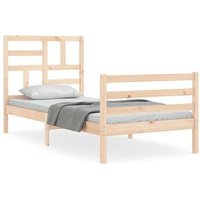 Estructura de Cama con Cabecero de Madera Maciza 100x200 cm V2688