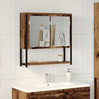 Espejo de baño con armario de madera de ingeniero 60x16x60 cm V9839 Unico