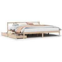 Estructura de cama de madera maciza de pino 200x200 cm V0330