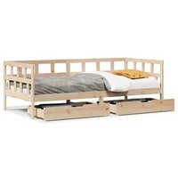 Sofá Cama con Cajones de Madera Maciza de Pino 80x200 cm V4741