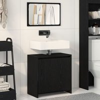 Armario de Baño con Espejo de Madera de Roble Modelo V9107 60x33x61 cm