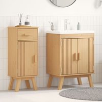 Conjunto de Muebles de Baño de 2 piezas de madera sólida de pino V4352