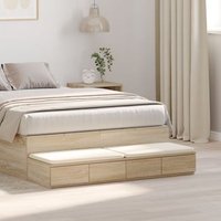 Cajones para cama Roble Sonoma 120x36.5x16.5 cm Madera compensada V1056