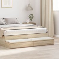 Cajones de Cama Roble Sonoma 135x36,5x16,5 cm Madera Elaborada V1537