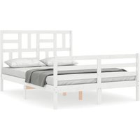 Estructura Cama Matrimonio Cabecero Madera Maciza V2497 120x190 cm