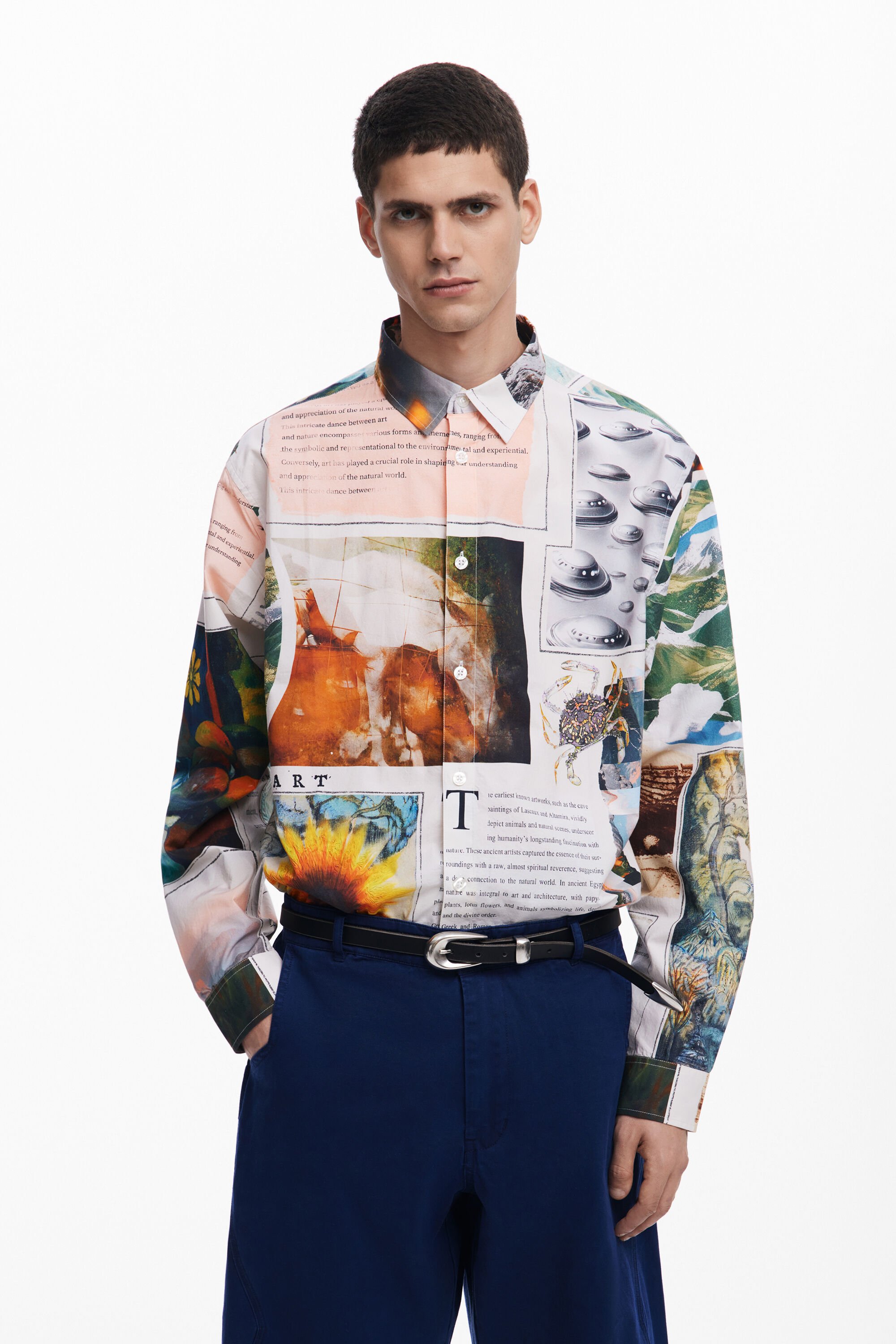 Desigual Camisa manga larga noticias hombre