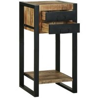 Mesa Auxiliar de Madera Sólida De Mango y Metal V3669