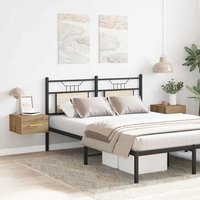 Mesitas de Noche de Pared Roble Artisan 35x35x20 cm (2 unidades)