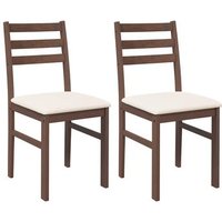 Sillas de comedor con cojines 2 uds. Madera maciza. Modelo V1008 Unico