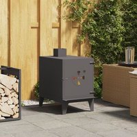 Estufa de Campamento con Chimenea 35x50x60 cm Acero V7650 Unico