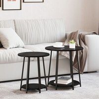 Mesa Lateral 2 Pcs Madera y Metal V4221 Unico