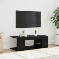 Mueble de TV con luces LED en roble 90x39x30 cm