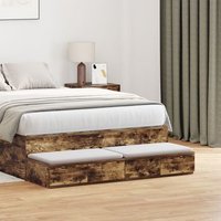 Cajones de cama de roble ahumado 120x36,5x16,5 cm madera ingenerizada V1070