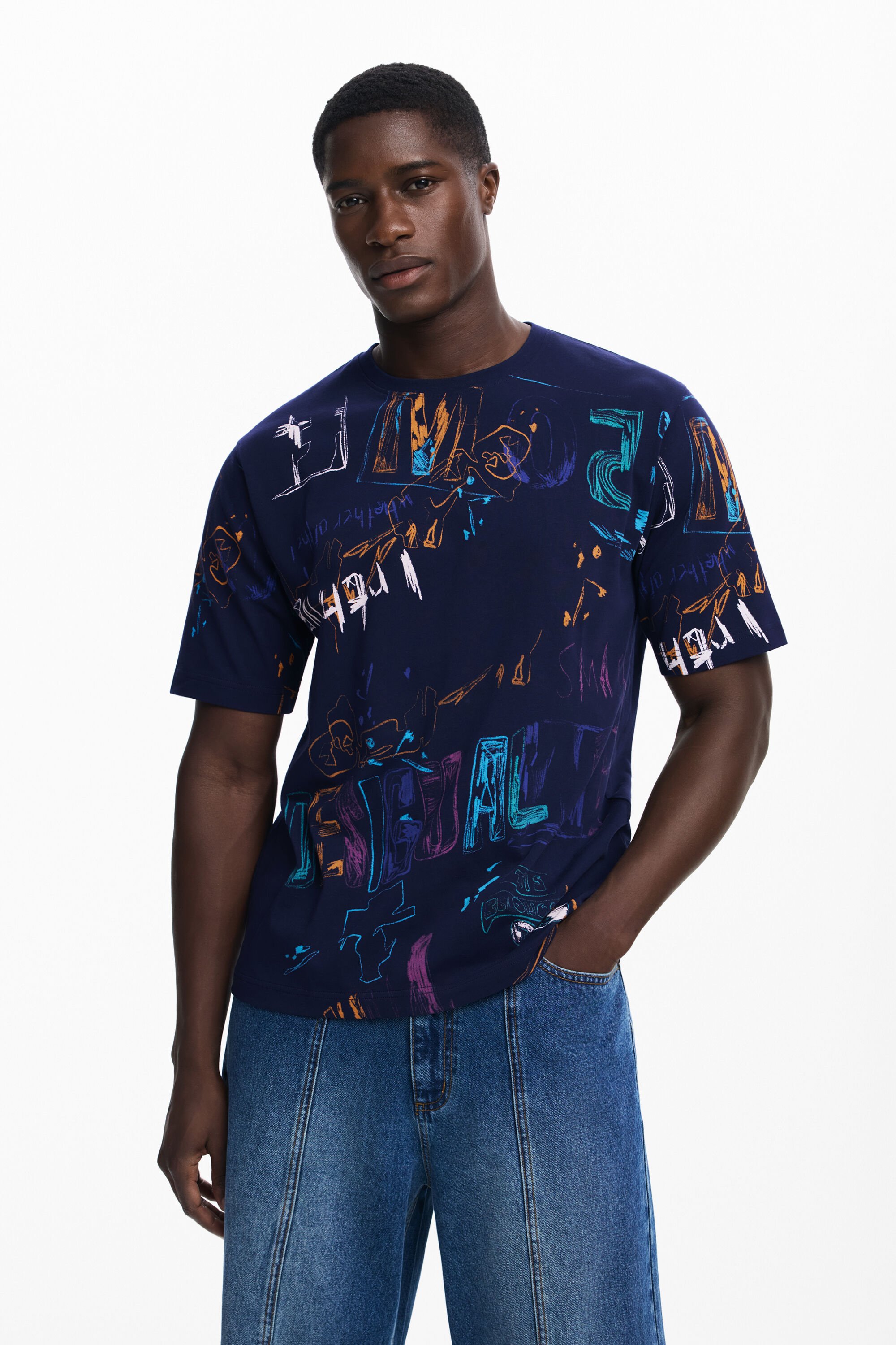Desigual Camiseta manga corta lettering hombre