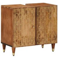 Armario de lavabo de madera maciza de mango 62x33x58 cm Vidaxl