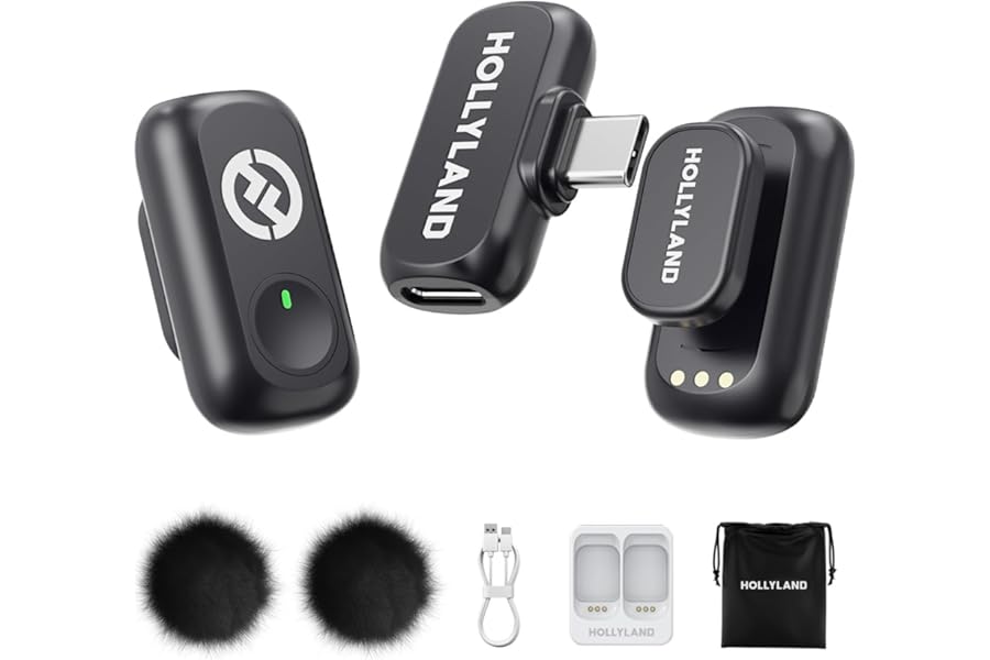 Hollyland Lark A1 Mini Duo - Micrófono inalámbrico mini para iPhone y Android