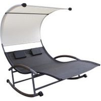 Tumbona Doble Con Toldo Y Crudo Essaouira