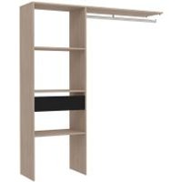 Armario de Madera con 3 Estantes y 1 Cajón - 160x40x180 cm