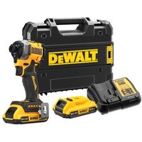 Atornillador de impacto compacto sin escobillas Dewalt DCF850D2T-QW, 18 V Li‑ion 2 Ah, 1/4” 205 Nm