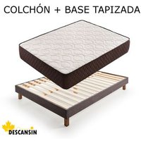 Pack Colchón y Base Tapizada con Patas 90x200