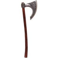 Hacha Vikinga Réplica de 87 cm (Madera y Metal) – Arma Decorativa Sin Filo