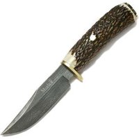 Cuchillo de Lujo Muela Braco Braco-11dam con Hoja de Damasco 11 cm y Empuñadura de Ciervo y Latón