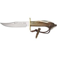 Cuchillo de Caza Muela Cazorla Caz-16 – Hoja Mova 16 cm, Puño de Asta de Ciervo y Latón, Longitud total 29,5 cm