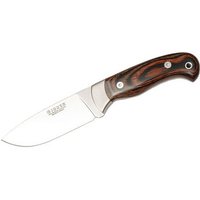 Cuchillo de Monte Joker con virola de acero inoxidable, cajas de madera prensada, hoja de 10,5 cm, 219 g, funda de cuero