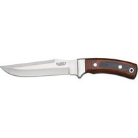 Cuchillo Joker Gamo 15,5 cm Hoja Cr46 con Puño de Madera y Funda de Cuero, 290 g