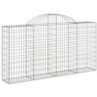 Cesta de Gaviones Forma Arco de Hierro Galvanizado 200x30x100/120 cm - Vidaxl