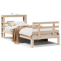 Vidaxl Estructura de cama con cabecero de madera maciza de pino 100x200 cm