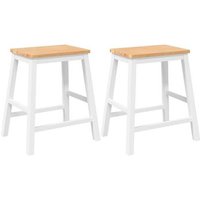 Sillas de Bar 2 Unidades de Madera Maciza con Caucho Vidaxl