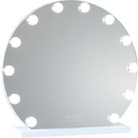 Espejo Tocador Redondo con 12 Bombillas LED y 3 Modos de Luz