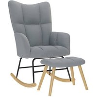 Sillón Mecedora con Taburete de Tela Vidaxl