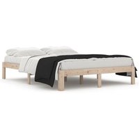 Estructura de cama sin colchón de madera maciza pino 140x190 cm Vidaxl