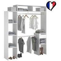 Vestidor Extensible Elysee 2 Armarios + 4 Estantes + 1 Cajón