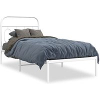 Estructura Cama Sin Colchón Con Cabecero Metal 90x190 Cm Vidaxl