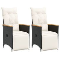 Sillones Reclinables de Jardín con Cojines 2 Uds, Ratán Sintético