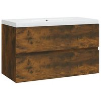 Mueble de Baño con Lavabo de Madera Contrachapada Roble - Vidaxl