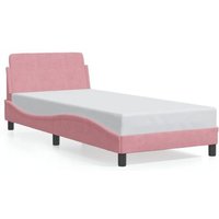 Cama con cabecero sin colchón terciopelo 90x190 cm