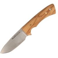 Cuchillo de Caza Rhino-9 con Mango de Madera de Olivo, 20 cm, Funda de Cuero