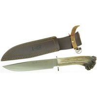 Cuchillo de Caza Muela Sarrio Sarrio-19s, Hoja 19,5 cm Mova, Puño Asta de Ciervo, Roseta y Cruceta Inoxidable