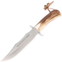 Cuchillo de caza Muela Gredos Gred-17, puño de asta de ciervo y latón, 28,5 cm, 250 g