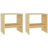 Mesitas de Noche de Madera Maciza de Pino 40x30,5x40 cm (2 uds)
