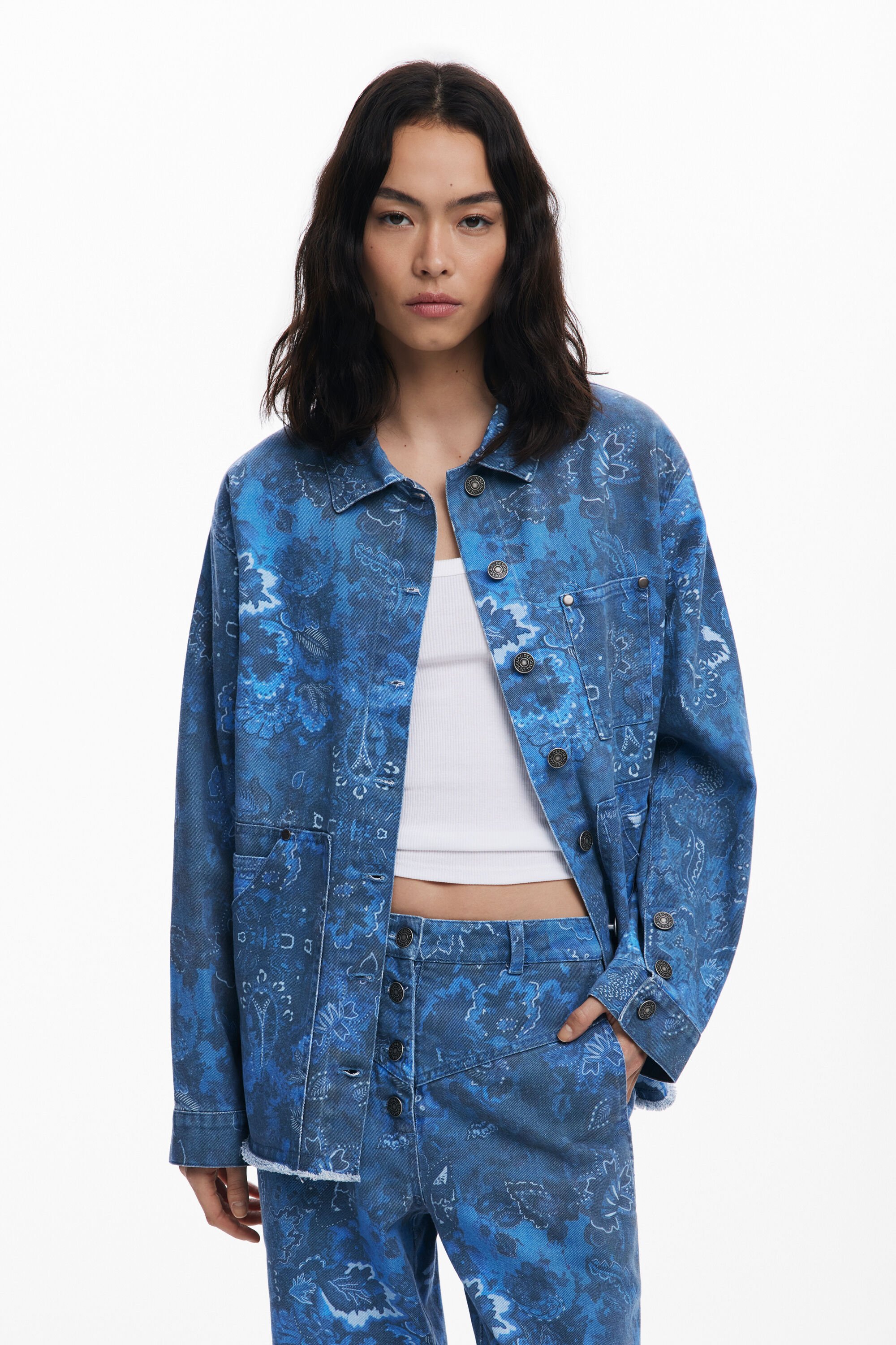 Desigual Chaqueta Paisley Deshilachada para Hombre