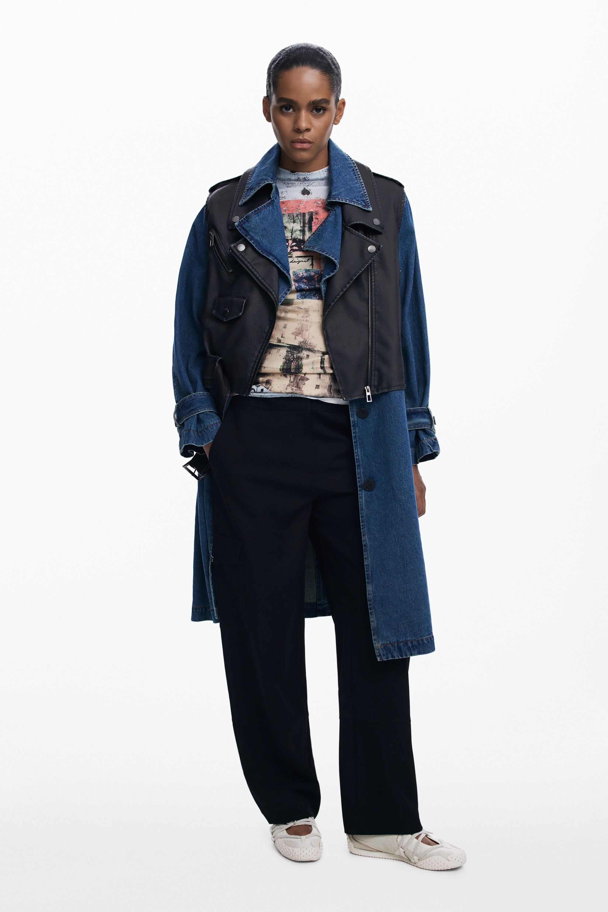 Desigual Trench desmontable denim hombre