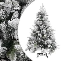 Árbol de Navidad con Nieve Flocada y Piñas PVC 150 cm (Vidaxl)