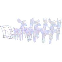 Decoración Navideña de Renos y Trineo Acrílico 320 LED